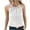 White, variant on WREESH Womens Fashion Lace Halter Tank Tops For Summer Round Neck Sleeveless Tops Casual Solid Color Loose Blouse Pullover Green