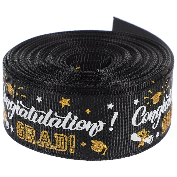 LOLIPPYY Durable Black Satin Ribbon for Graduation Wrapping and DIY Party Decor
