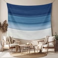 thumbnail image 2 of Navy Blue Ombre Large Tapestry for Bedroom Wall Hanging Tapestry,Modern Abstract Art Blue White Striped Ceiling Backdrop Tapestries Poster Blanket Wall Decor for Teens Room Living Room 86" x 104", 2 of 8