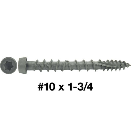 

Jake Sales Brand - #10 x 1-3/4 Cape Cod Gray Composite Decking Screws ~132 Screws - Exterior Coated ACQ Lumber Compatible - 1 Pound