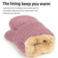 thumbnail image 6 of CUZIBR Winter Gloves Women Soft Fuzzy Lined Warm Knitted Mittens Finger Solid Color Thermal Cozy Thick Handwear For Running Driving Hiking, 6 of 9