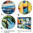 thumbnail image 3 of Designart "Palm Beach in Color Pop Art Vibes III" Nautical & Beach Floater Framed Wall Decor, 3 of 7