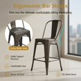 thumbnail image 6 of Topcobe 4 Pcs Modern Bar Stools with Removable Back and Rubber Feet, Living Room Chairs for Home Kitchen, Gun, 6 of 7