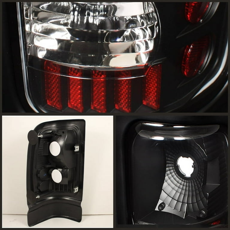 AKKON - For 94-01 Ram 1500 94-02 Ram 2500 3500 Pickup Truck Black Tail  Lights Brake Lamps Replacement Pair