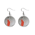 thumbnail image 1 of Flute Red Beauty Chinese Painting Ear Dangle Silver Drop Earring Jewelry Woman, 1 of 3