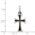 thumbnail image 2 of 925 Sterling Silver Solid Oxidized Religious Faith Cross Pendant Necklace 24x14mm Wide Pendant for Women, 2 of 2