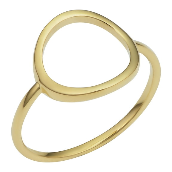 KoolJewelry 14k Yellow Gold Open Circle Karma Ring (Size 6)