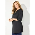 thumbnail image 3 of Catherines Women's Plus Size Chain Lace-Up V-Neck Tunic Blouse, 3 of 4