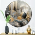 thumbnail image 2 of Designart "Marble Abstraction in Soft Colors I" Abstract Marble Metal Round Art Living Room, 2 of 5