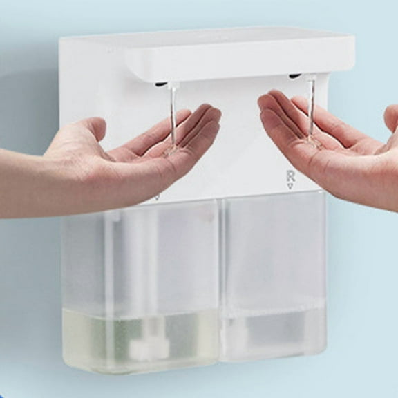 Dual Automatic Foaming Soap Dispenser, 2 x 10.15 oz Touchless Rechargeable Foaming Soap Dispenser, IPX5 Waterproof Countertop or Wall Mounted for Bathroom Kitchen