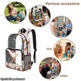 thumbnail image 4 of Xoenoiee Baseball Bat Hat Print Clear Backpack for Middle School Teens 17" Heavy Duty Waterproof PVC See Through Transparent Bookbag, Large Capacity School Bag with Adjustable Straps for Boys, 4 of 7