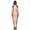 thumbnail image 3 of COUVER Women's Color Block Hourglass Panel Contrast Midi Dress Slate Blue Navy Large, 3 of 8