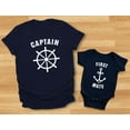 thumbnail image 5 of Captain & First Mate Nautical Sailing Dad Shirt & Baby Bodysuit Matching Set Captain Navy XX-Large / Mate Navy 24M (18-24M), 5 of 7