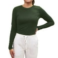 thumbnail image 3 of Green Town Scrubs for Women - Long Sleeve Underscrub Tee Shirt, Super Soft, Stretch Fabric, Lightweight, Easy Care, 3 of 6