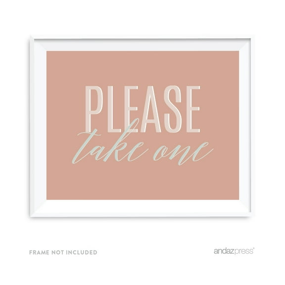 Signature Rustic Pastels Party, 8.5x11-inch Party Sign, Please Take One, 1-Pack
