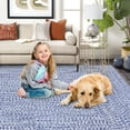 thumbnail image 5 of Garvee 2'x8' Runner Rugs Kitchen Entryway Braided Print Rugs, Machine Washable Non-Slip Low Pile Indoor Rugs for Hallway, Bedroom, Living Room, Light Blue, 5 of 8