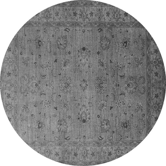 Ahgly Company Indoor Round Oriental Gray Industrial Area Rugs, 3' Round