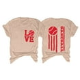 thumbnail image 2 of Womens Summer Tops, 2024 Workout Dressy Casual Blouses T Shirts Women's Love Baseball Print Loose T Shirt Short Sleeve Top Beige, 2 of 3