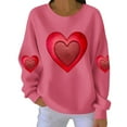 thumbnail image 4 of Yuyuzo Chandails en Molleton pour Femmes Saint-Valentin T-Shirts Graphiques Hauts Décontractés Manches Longues Col Rond Mode Chandail, 4 of 5