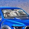 thumbnail image 4 of Xixirimido Car Windshield Sun Shade Universal Fit for SUV Truck Sedan Auto Front Window Sunshade Sun Visor Block UV Rays Keep Cool Car Accessories, Dachshunds Baseball, 4 of 8