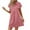 🌴Pink🌴, variant on Fartey Summer Lapel Collared Dresses for Women 2025 Solid Color Short Sleeve Mini Dress Elegant Textured Shirt Dresses Button Down Beach Sundress Pink L