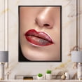 thumbnail image 2 of Designart 'Close Up Lips With Professional Lipstick and Make Up' Modern Framed Canvas Wall Art Print, 2 of 5