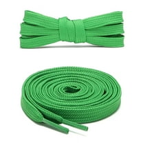 1pair Double Layers Flat Shoelaces Strings Grass Green for Sneakers Tennis Shoes