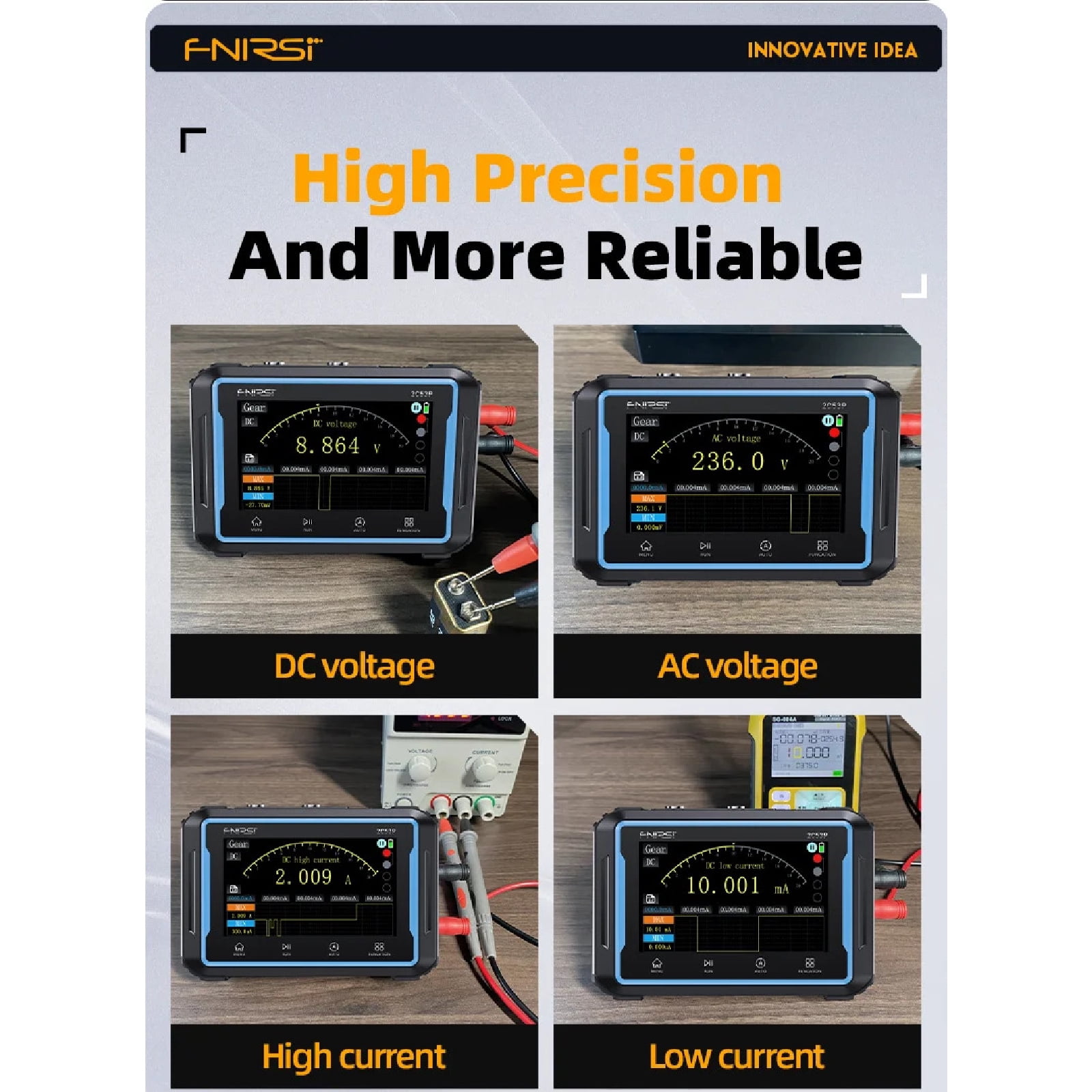 FNIRSI 2C53P 3-in-1 Handheld Oscilloscope, Multimeter & Signal Generator, 50MHz 250MSa/s Dual Channel Digital Oscilloscope with 4.3" Touch Screen