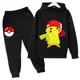 thumbnail image 1 of Conjunto de sudadera con capucha de Pikachu para niño y niña, ropa deportiva Kawaii con capucha para bebé, Pantalones, 1 of 1