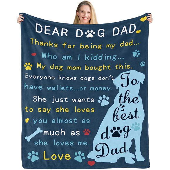 LHSHID Dog Dad Gifts for Men Blanket Dog Dad Gifts Dog Lovers Gifts for Men Best Dog Dad Ever Gifts for Dog Lovers Men Dogfather Dog Lover Gifts Gifts for Dog Lovers Blanket 30"x40"