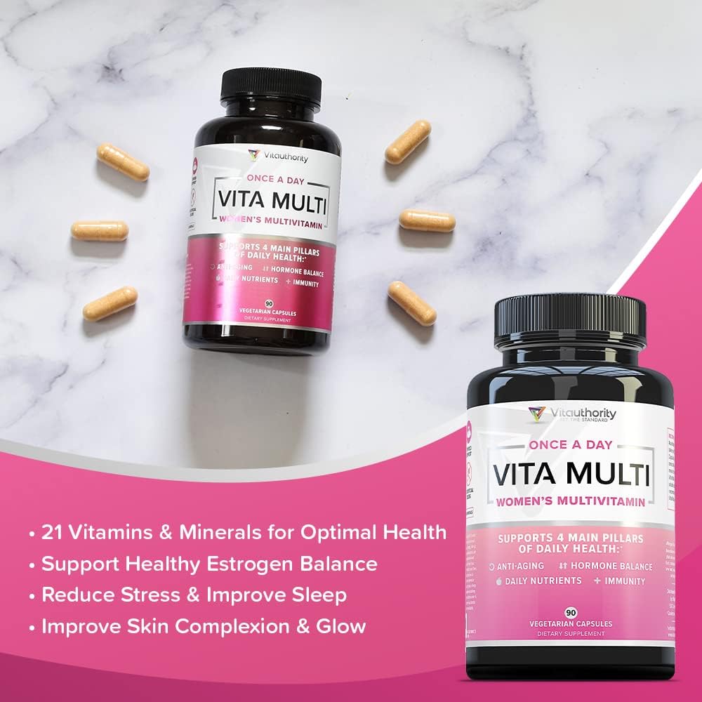 Vitauthority Vita Multi Daily Multivitamin for Women, Unflavored, 90 Capsules