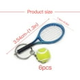 thumbnail image 5 of PENGXIANG 6 Pieces Tennis Racket Portable Keychains Sport Keyring Multi-colors Key Chain Set Accessories Presents Girlfriends Wife Purple, 5 of 5