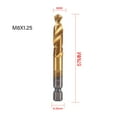 thumbnail image 1 of 1Pc Titanium Plated Hex Shank Hss Screw Thread Metric Tap Drill Compound Tap, 1 of 8