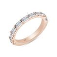 thumbnail image 2 of AFFY AFFY Baguette Shape White Natural Diamond Wedding Band Ring In 14K Rose Gold Over Sterling Silver (0.56 Cttw), Ring Size-7, 2 of 5