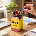 thumbnail image 4 of 2 Pcs Sharp and Dull Pencil Holder Wooden Shaped Eraser Buckets Pencils Pen Storage Dispenser for Back to School First Day of School Home Office Dorm Desktop Accessories, 4 of 5