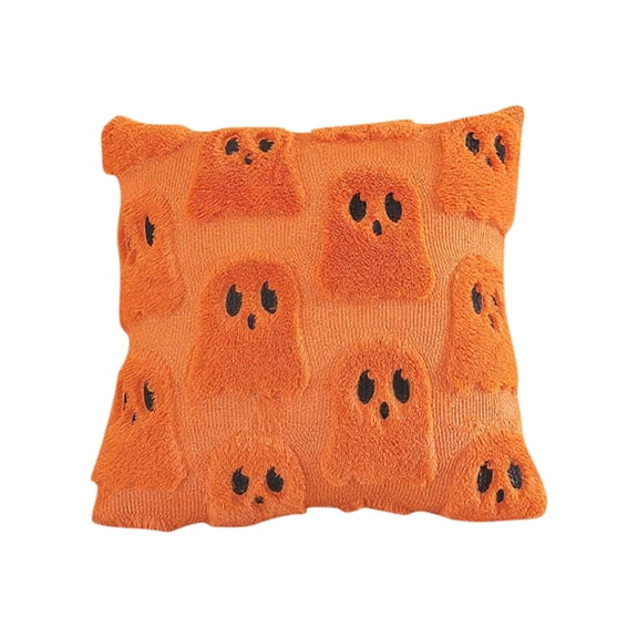 Orange Ghost Pillow Plush Ghost Throw Pillow for Halloween Couch Decor | Halloween Home Accent Halloween Gift for Home
