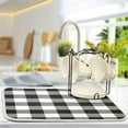 thumbnail image 5 of White and Black Buffalo Plaid Dish Drying Mat 18x24 for Kitchen Classic Buffalo Check Dishes Pad Dish Drainer Rack Mats Absorbent Fast Dry Kitchen Accessories, 5 of 7