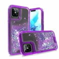thumbnail image 1 of Kaleidio Case For iPhone 12 (6.1"), iPhone 12 Pro (6.1") [Kleer Hybrid] 3-Piece Impact [Drop Protection] Shockproof See-Thru Cover [Purple/Purple Liquid Glitter], 1 of 2