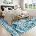 thumbnail image 2 of 5x7Ft Modern Abstract Area Rug, Washable Non-Slip Soft Faux Wool Carpet for Living Room, Bedroom, Dining Room,Playroom, Office,Blue, 2 of 6