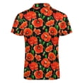 thumbnail image 5 of Red Poppies on Black Men Zipper T-shirt Summer Casual Short Sleeve T-shirt Top, 5 of 7