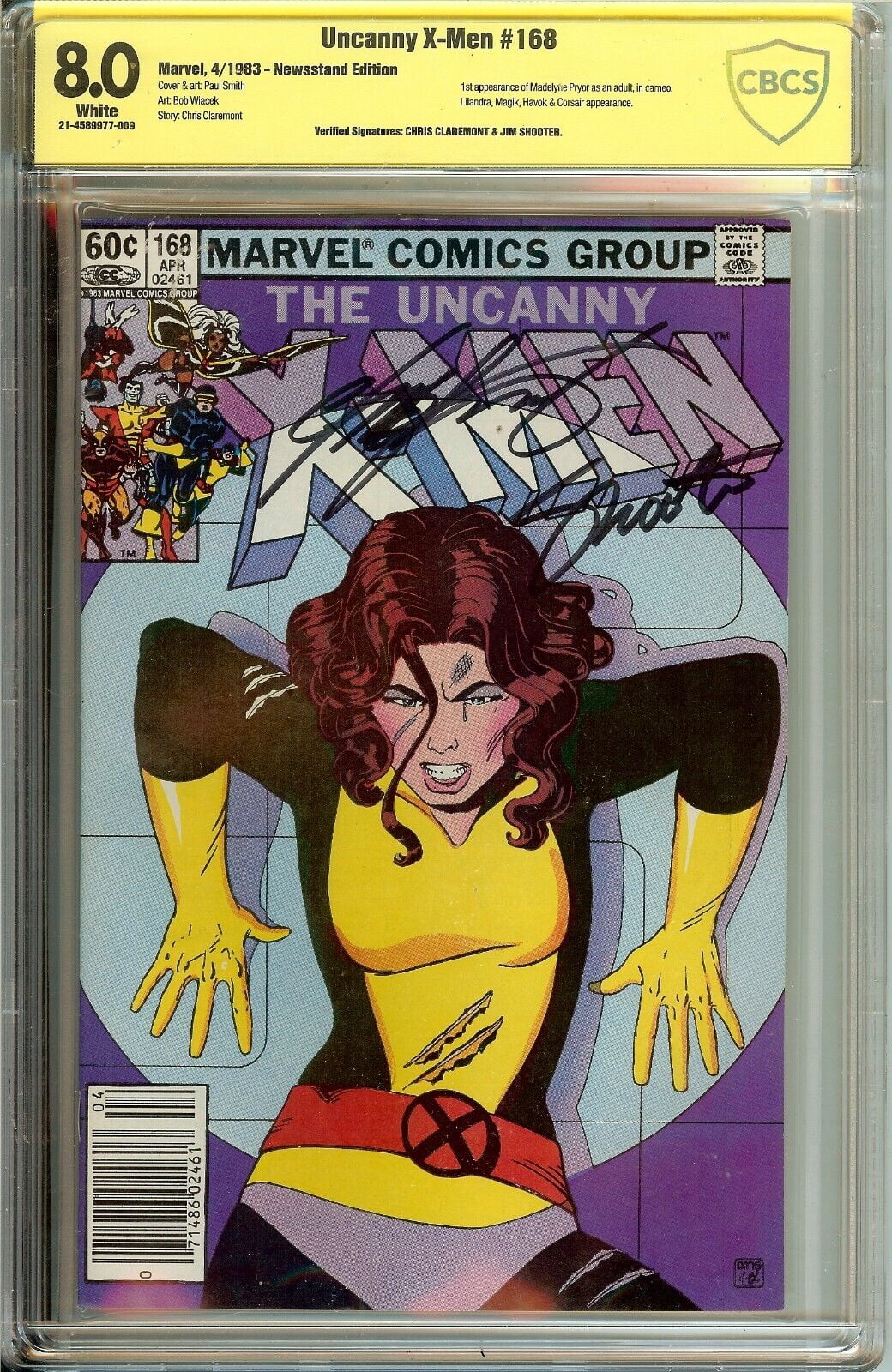 Uncanny X-Men #169 Signed Chris Claremont and Jim Shooter CBCS 9.0