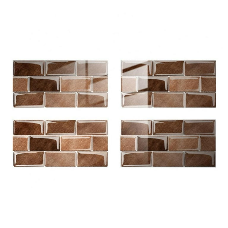 Kitchen Stove Backsplash Sticker / Wall Decal (30x18) BROWN TILES #4, GR