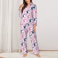 thumbnail image 2 of Balery Cartoon Poodle Dog Conjunto de Pijama con Estampado para Mujer, Conjunto de Dos Piezas con Manga Larga, Ropa de Dormir Suave con Bolsillos, Pijamas Cómodos-Large, 2 of 7