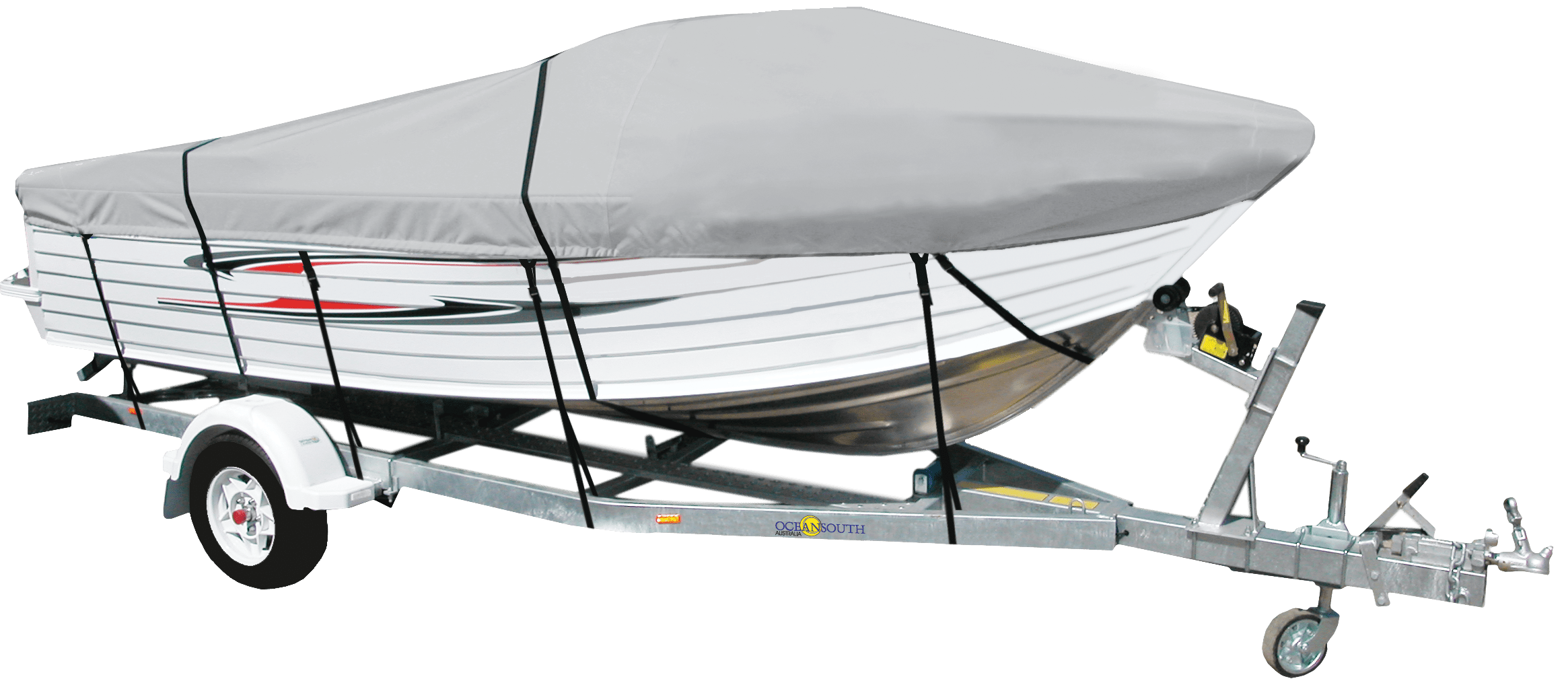 Oceansouth Runabout Boat Cover Heavy Duty Water Repellent Fabric