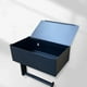 thumbnail image 5 of Accesorio de baño moderno, soporte para papel higiénico con estante para teléfono, dispensador de rollo doble de acero inoxidable, mano de obra exquisita, acabado negro mate, organizador multiusos, 5 of 7