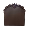 thumbnail image 2 of HomeRoots 376957 Elaborately Carved Bed with Tufted Dark Faux Leather Headboard, Cherry Wood - Queen Size, 2 of 2