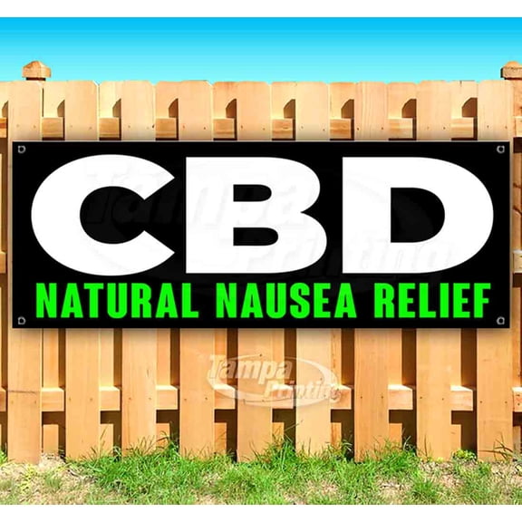 Cbd Natural Nausea Relief 13 oz Vinyl Banner With Metal Grommets