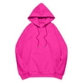 thumbnail image 4 of TQWQT Womens Hot Pink Hoodie Oversized Sweatshirt Hooded Long Sleeve Cute Y2k Hoodies Plus Size Pullover Tops with Pockets Hot Pink 3XL, 4 of 5