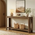 thumbnail image 2 of Finmind 63 Inch Rustic 2-Tier Entryway Console Table, Narrow Sofa Table, Accent Furniture for Foyer and Hallway, Rustic Brown, 2 of 7