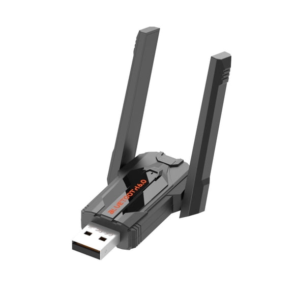 Meponn 6.0 USB Bluetooth Adapter, 150M Long Range Enhanced Antenna, Driver-Free for Windows 11/10/8.1, BLE EDR Dual Mode, 7 Devices Auto Reconnection for PC Laptop